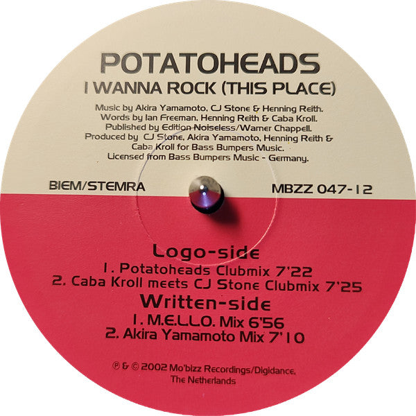 Potatoheads : I Wanna Rock (This Place) (12")