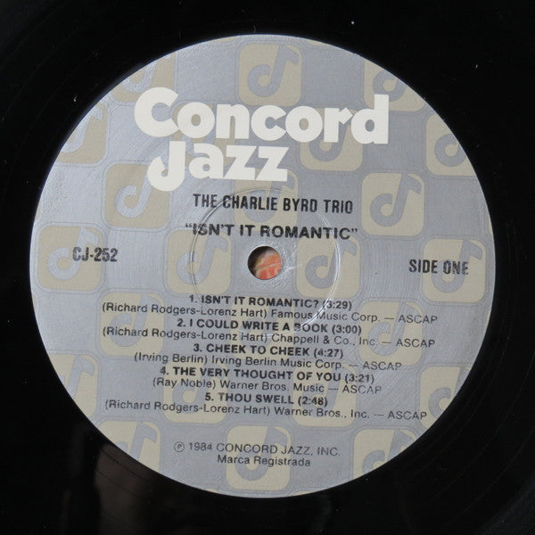 Charlie Byrd Trio : Isn't It Romantic (LP)