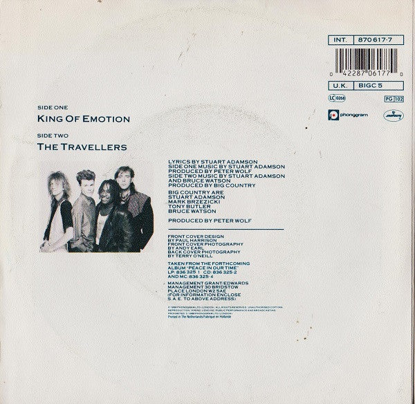 Big Country : King Of Emotion (7", Single, Bla)