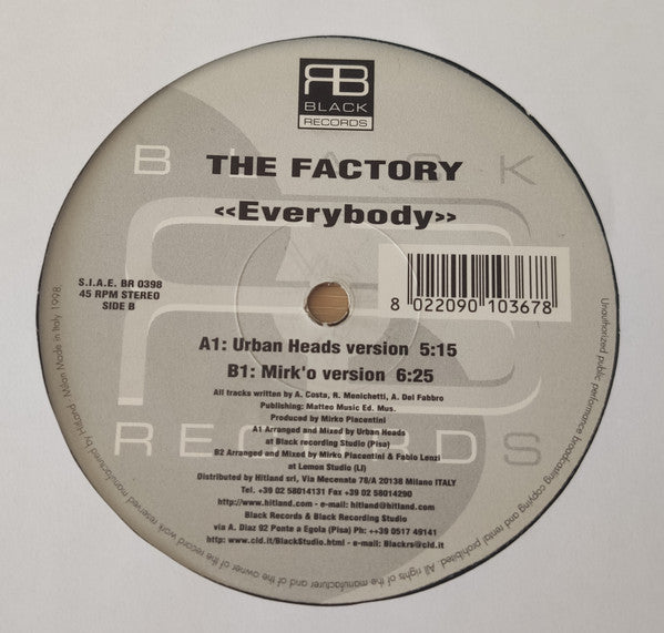 The Factory : Everybody (12")