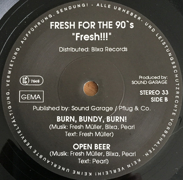 Fresh For The 90's : Fresh!!! (7", EP)