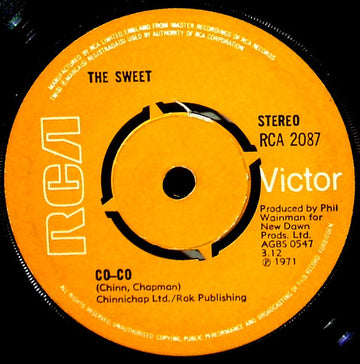 The Sweet : Co-Co (7", Single, Kno)