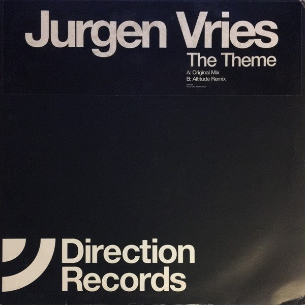 Jurgen Vries : The Theme (12", Promo)