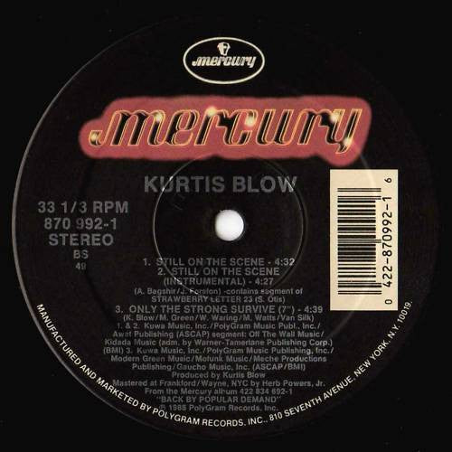 Kurtis Blow : Only The Strong Survive / Still On The Scene (12")