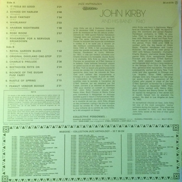 John Kirby Sextet : 1940 (LP, Album)