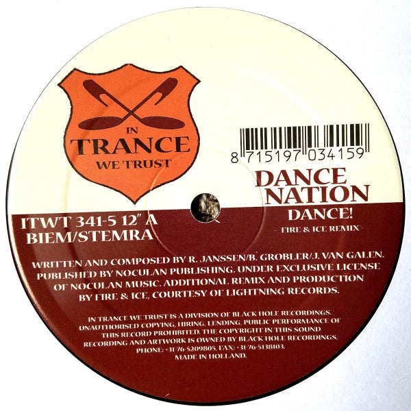 Dance Nation : Dance / Rise & Shine (12")