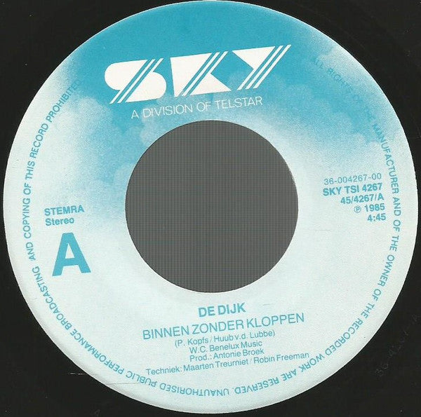 De Dijk : Binnen Zonder Kloppen (7")