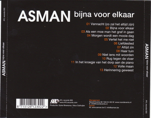 Asman (2) : Bijna Voor Elkaar (CD, Album)
