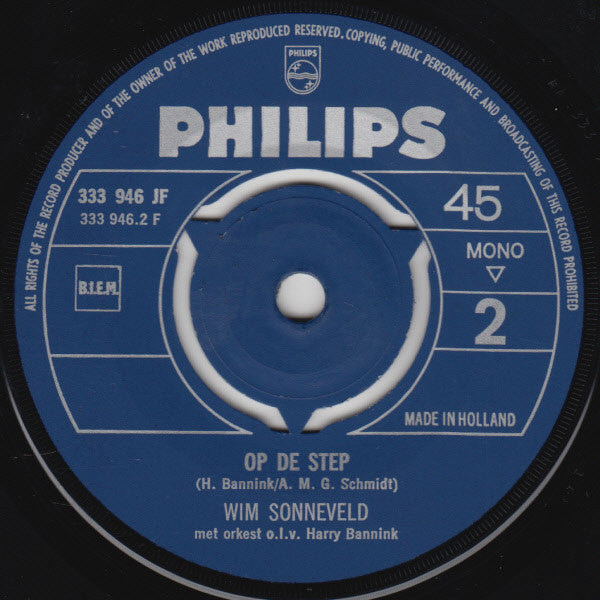 Wim Sonneveld Met Hetty Blok, Leen Jongewaard, De Jonkies En Orkest o.l.v. Harry Bannink : De Kat Van Ome Willem / Op De Step (7", Single, Mono)
