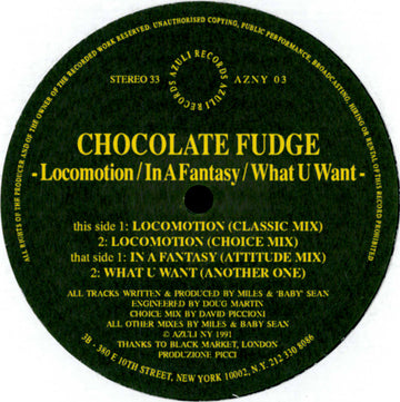 Chocolate Fudge : Locomotion (12")