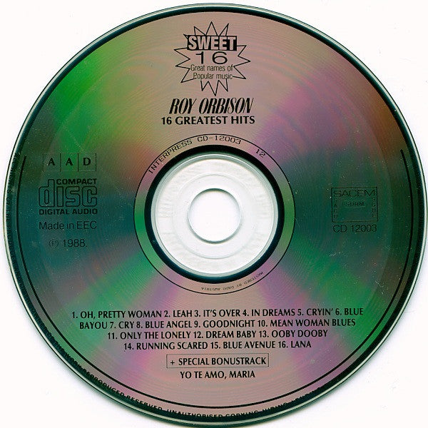 Roy Orbison : 16 Greatest Hits (CD, Comp)