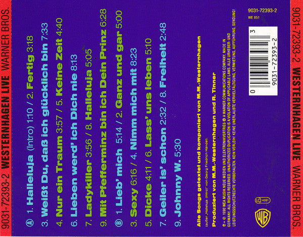 Marius Müller-Westernhagen : Live (2xCD, Album)