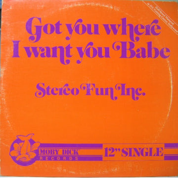 Stereo Fun Inc. : Got You Where I Want You Babe (12", Single)