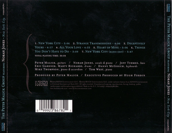 The Peter Malick Group Featuring Norah Jones : New York City (CD, Album)