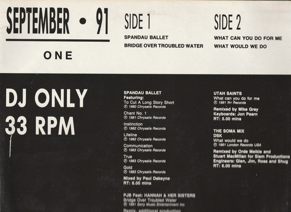 Various : September • 91 (One) (12", P/Mixed)