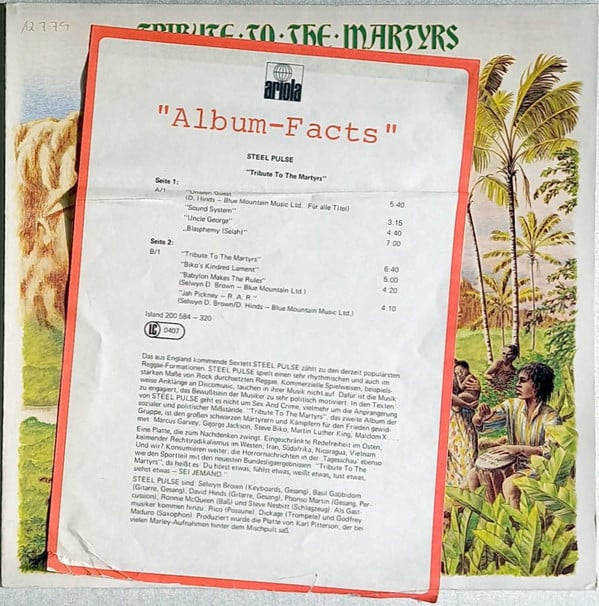 Steel Pulse : Tribute To The Martyrs (LP, Album)