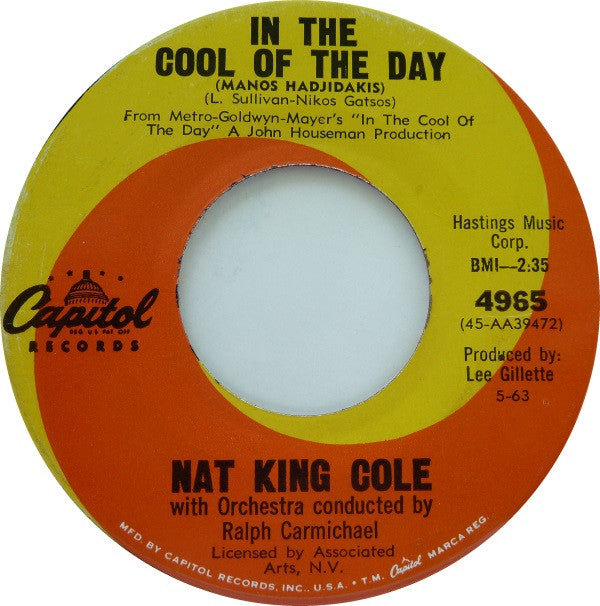 Nat King Cole : Those Lazy-Hazy-Crazy Days Of Summer (7", Single, Los)