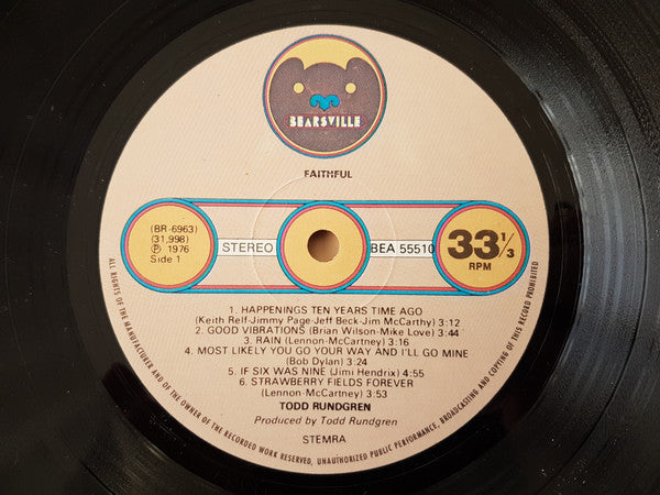 Todd Rundgren : Faithful (LP, Album)