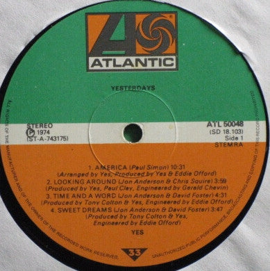 Yes : Yesterdays (LP, Comp)