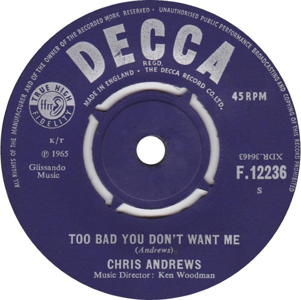 Chris Andrews (3) : Yesterday Man (7", Single)