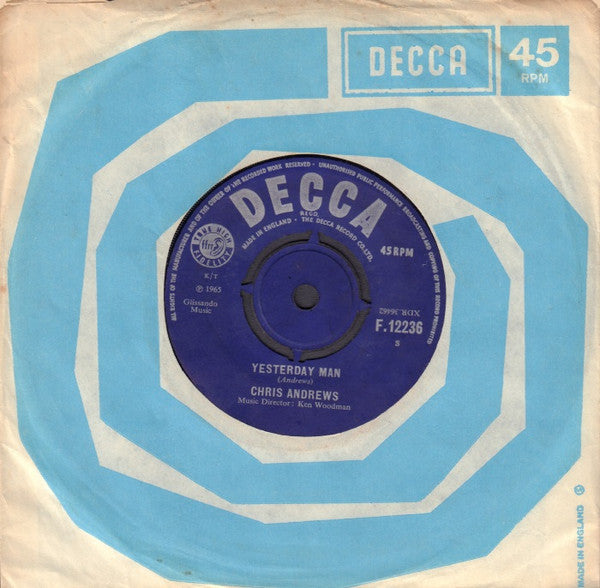 Chris Andrews (3) : Yesterday Man (7", Single)