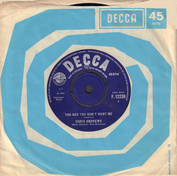 Chris Andrews (3) : Yesterday Man (7", Single)