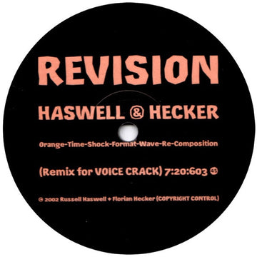 Voice Crack : Revision (12", S/Sided, Ltd)