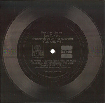 Lee Towers : Fragmenten Van Lee Towers' Nieuwe Elpee En Musicassette "You And Me" (Flexi, 7", Shape, S/Sided, Comp)