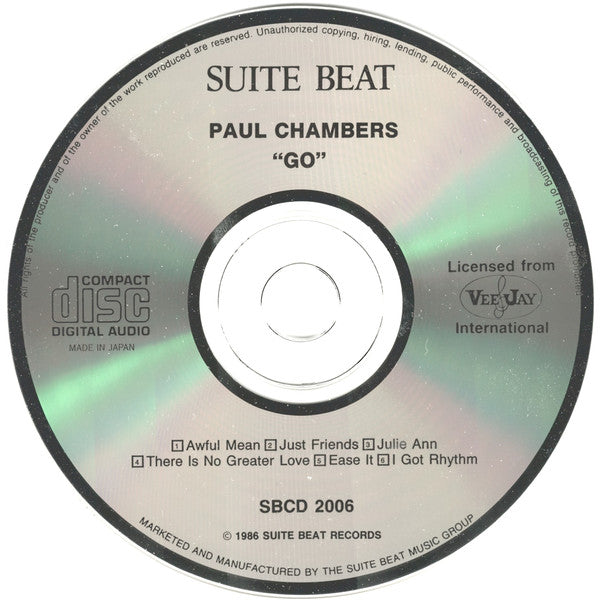 Paul Chambers (3) : Go (CD, Album, RE)