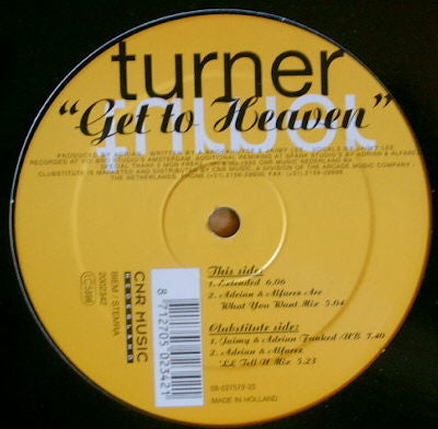 Turner (3) : Get To Heaven (12")