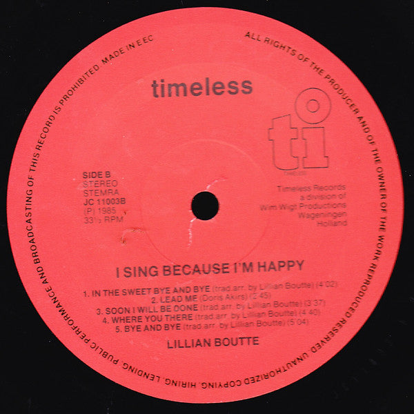 Lillian Boutté & Her Musical Friends : I Sing Because I'm Happy (LP, Album)