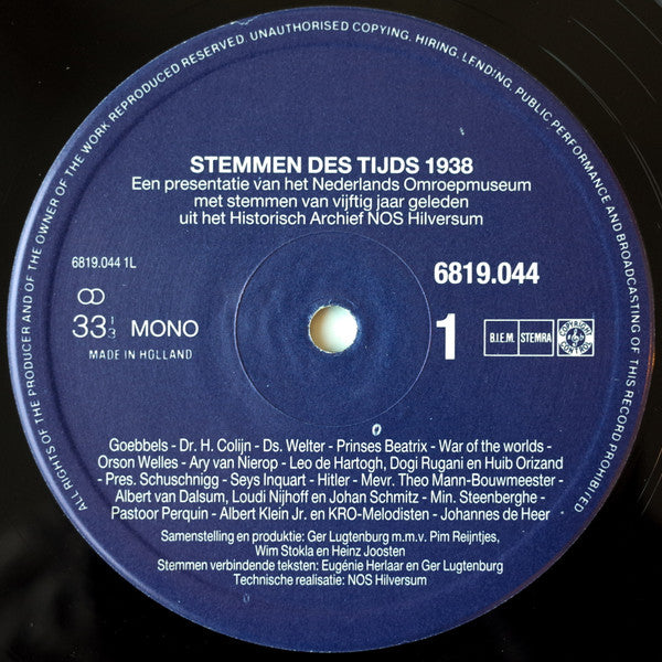 No Artist : Stemmen Des Tijds - 1937 1938 (2xLP)