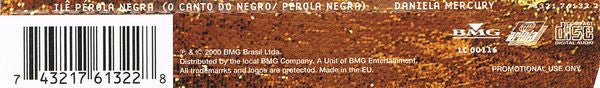 Daniela Mercury : Ilê Pérola Negra (O Canto Do Negro / Pérola Negra) (CD, Single, Promo)