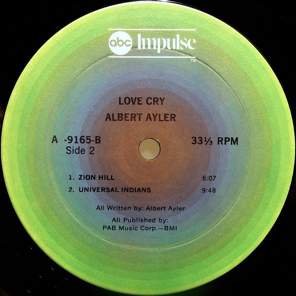 Albert Ayler : Love Cry (LP, Album, RE)