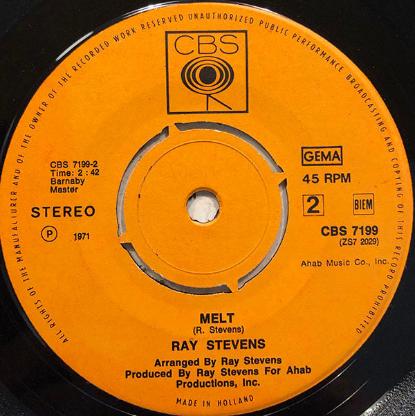 Ray Stevens : A Mama And A Papa / Melt (7")