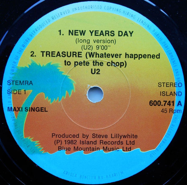U2 : New Year's Day (Long Version) (12", Maxi)