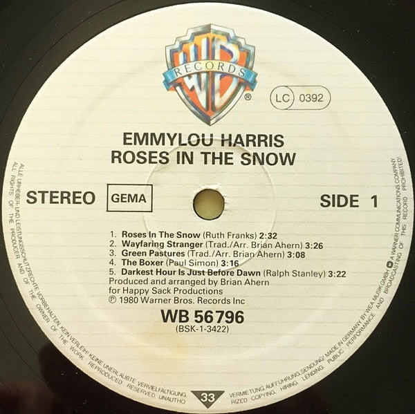 Emmylou Harris : Roses In The Snow (LP, Album)