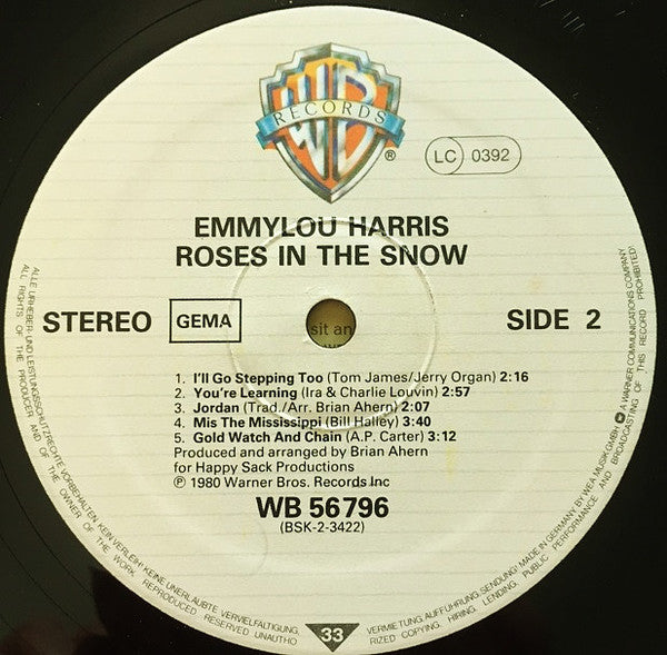 Emmylou Harris : Roses In The Snow (LP, Album)