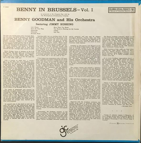 Benny Goodman And His Orchestra : Benny In Brussels Volume 1 (LP, Album)