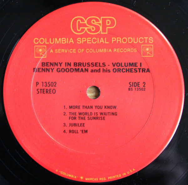 Benny Goodman And His Orchestra : Benny In Brussels Volume 1 (LP, Album)
