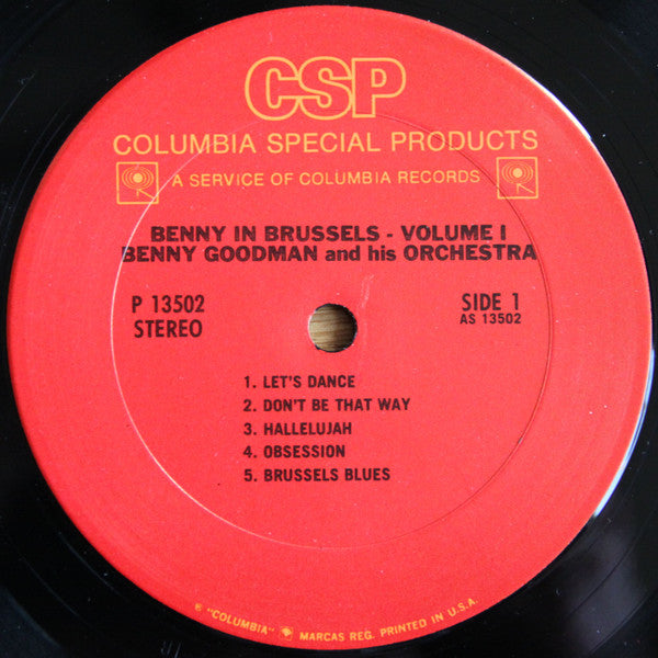 Benny Goodman And His Orchestra : Benny In Brussels Volume 1 (LP, Album)