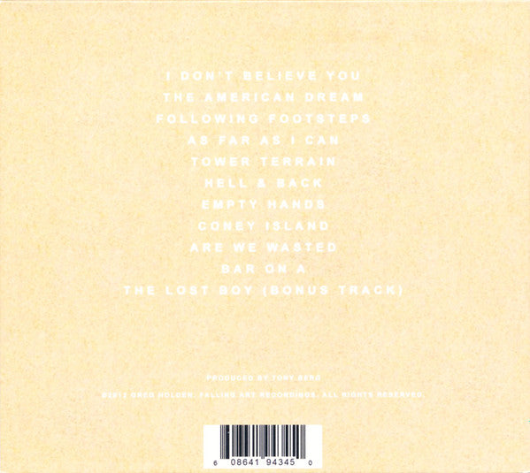 Greg Holden : I Don't Believe You (CD, Album, RP, Dig)