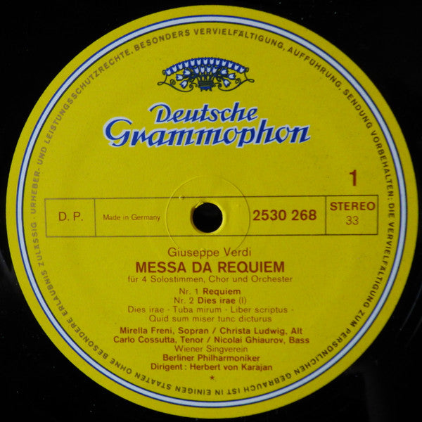 Giuseppe Verdi, Herbert Von Karajan, Berliner Philharmoniker, Mirella Freni, Christa Ludwig, Carlo Cossutta, Nicolai Ghiaurov, Wiener Singverein : Messa Da Requiem (2xLP + Box)