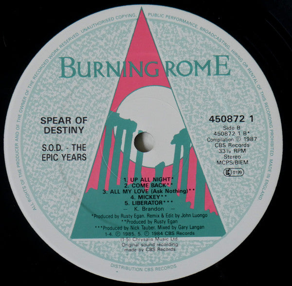 Spear Of Destiny : S.O.D. The Epic Years (LP, Comp)