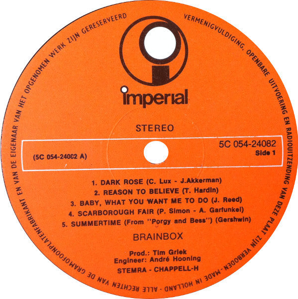 Brainbox (3) : Brainbox (LP, Album, RE, Ora)