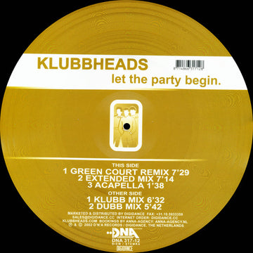 Klubbheads : Let The Party Begin (12", Pic)