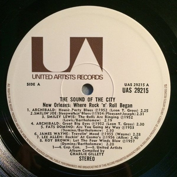 Various : Sound Of The City - New Orleans, Where Rock' N Roll Began (LP, Comp)