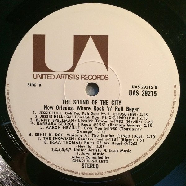 Various : Sound Of The City - New Orleans, Where Rock' N Roll Began (LP, Comp)
