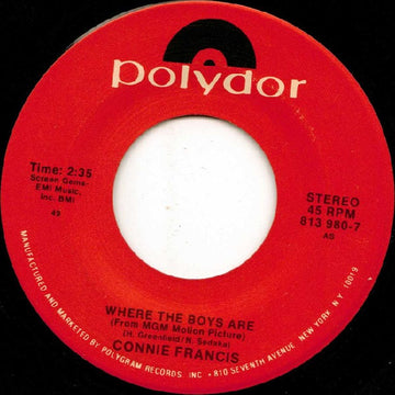 Connie Francis : Where The Boys Are (7", Single, RE, 49)