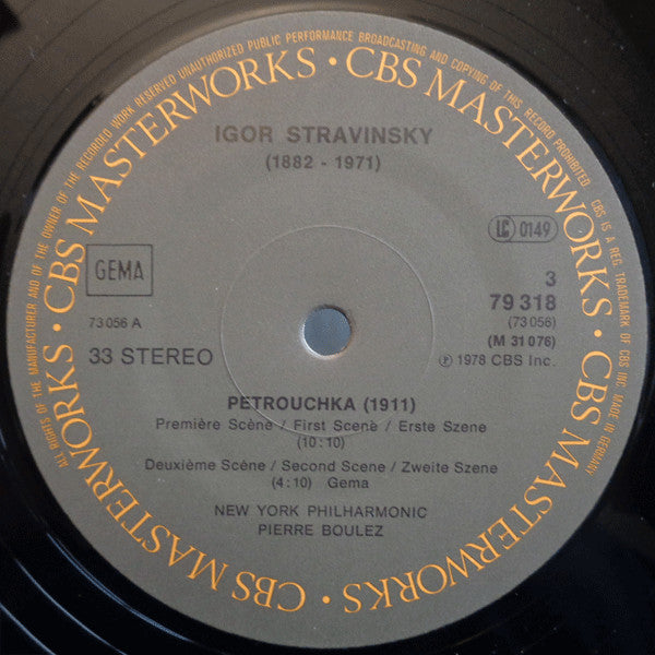 Igor Stravinsky - Pierre Boulez, The Cleveland Orchestra, New York Philharmonic : Le Sacre Du Printemps • Petrushka • L'Oiseau De Feu / Firebird / Feuervogel (3xLP + Box, Comp)